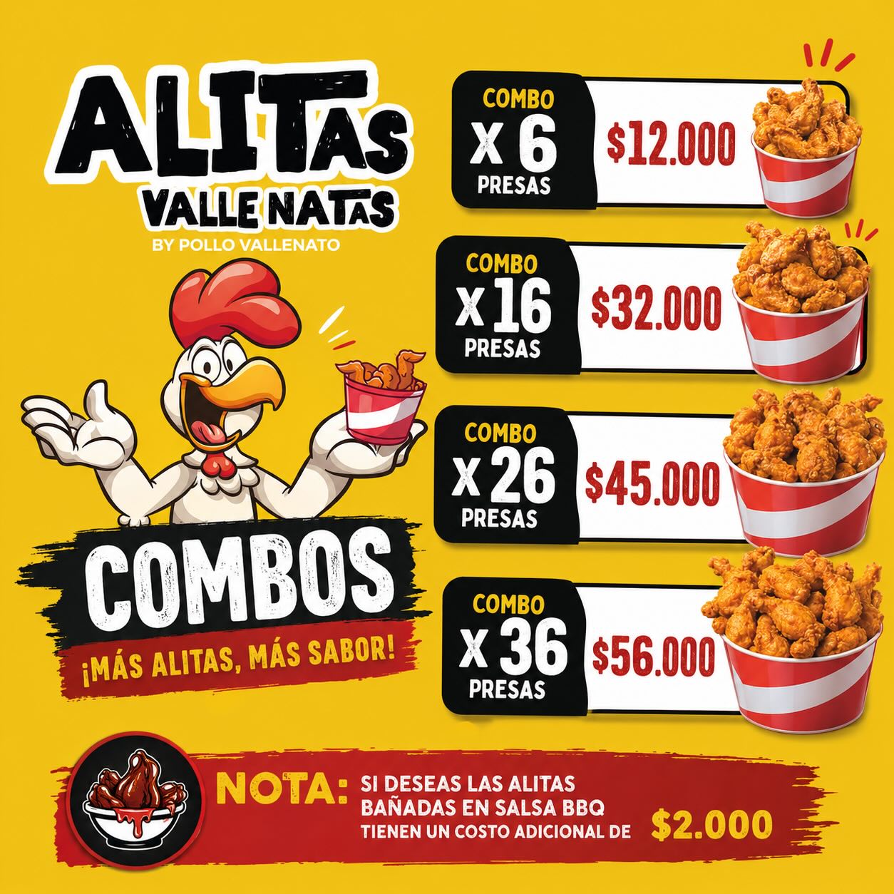 Combos Alitas Vallenatas 🍗😋